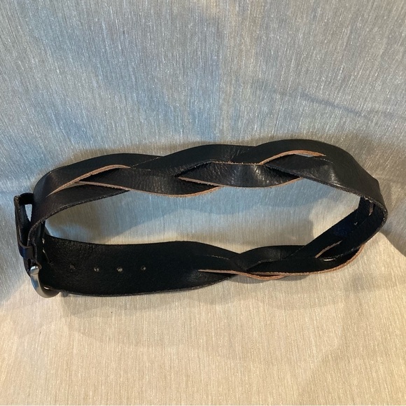 DANIER Sz S Leather Partly Braided Silver Toned Buckle - Picture 6 of 10